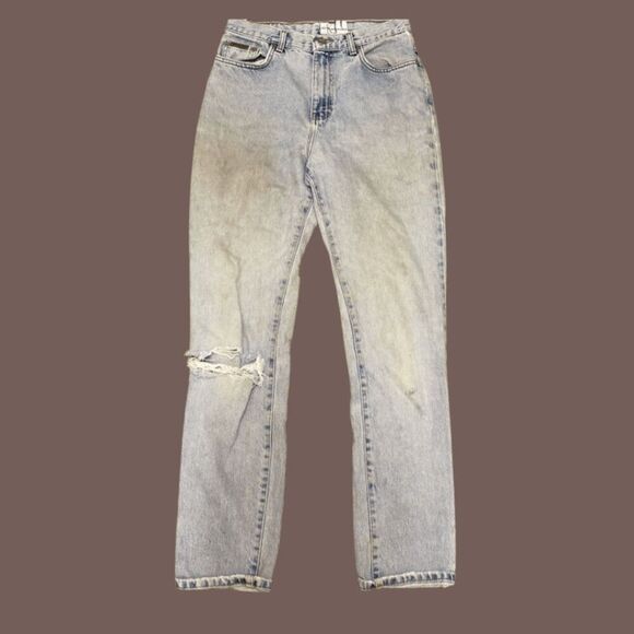 Vintage 90s Calvin Klein USA-Made Distressed Light Wash Jeans Size 8 - Picture 1 of 5